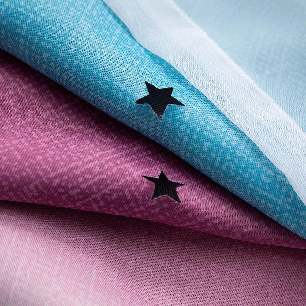 1PC Star Curtain Blackout High Precision Curtains for Kids Girls Bedroom Living Room Colorful Double Layer Star Window Curtains