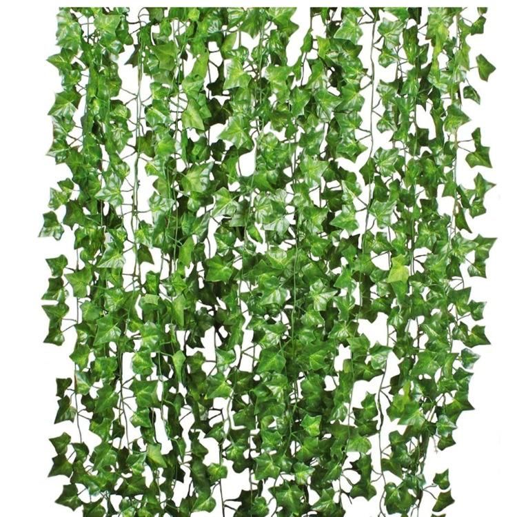 2 Meters Simulation Plant Decoration Green Plant Ceiling Artificial Leaves Vine Eucalyptus Leaves 81-leaf Green Vine 12 Packs