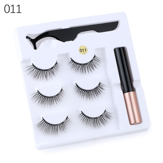 3pairs Of Glue-Free Magnetic Eyelashes Set Magnet Liquid