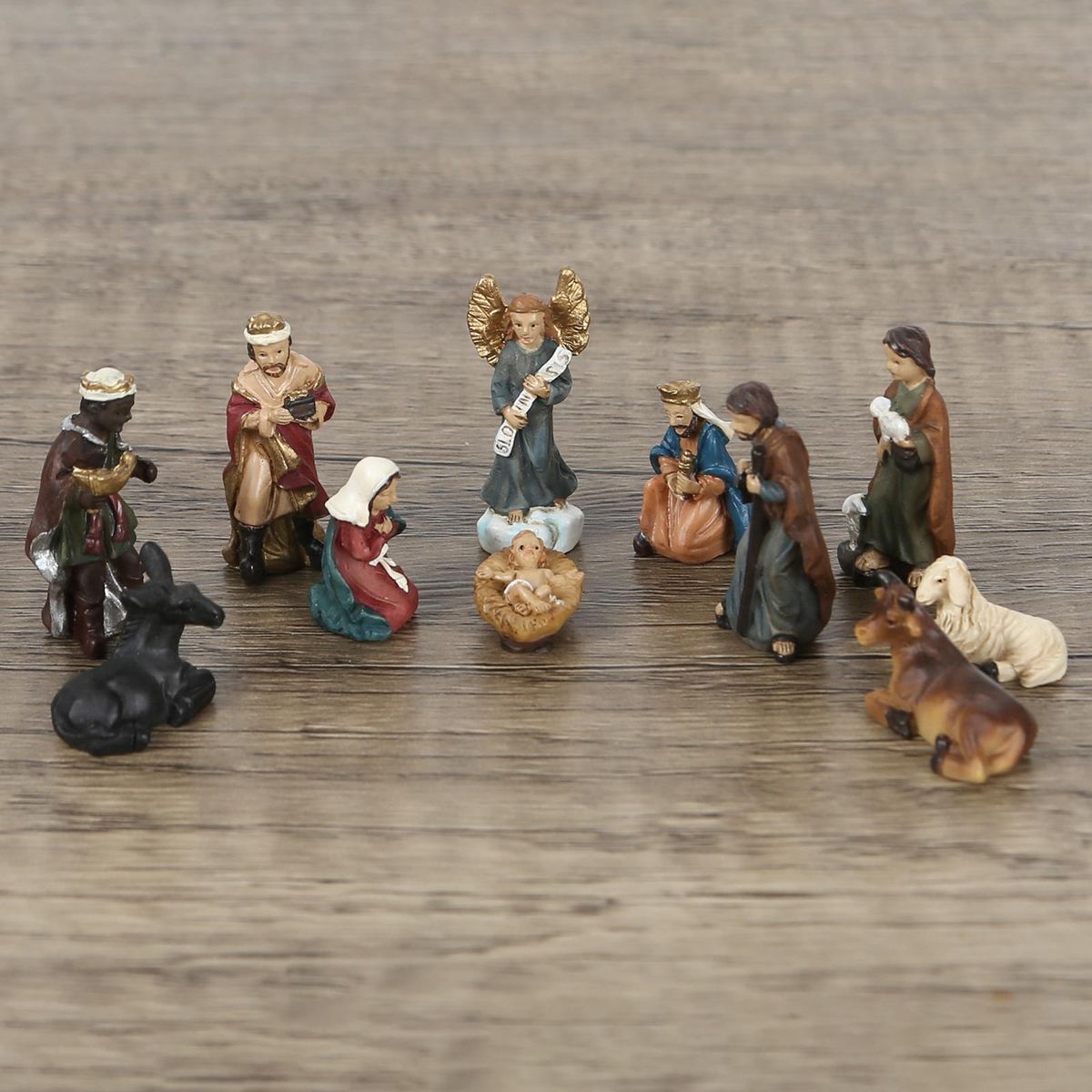 11Pcs Hand Painted Holy Nativity Figurine  Of Jesus B