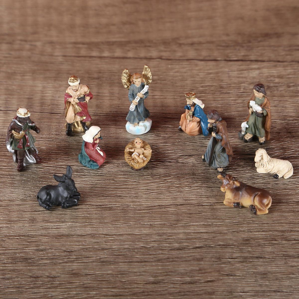 11Pcs Hand Painted Holy Nativity Figurine  Of Jesus B