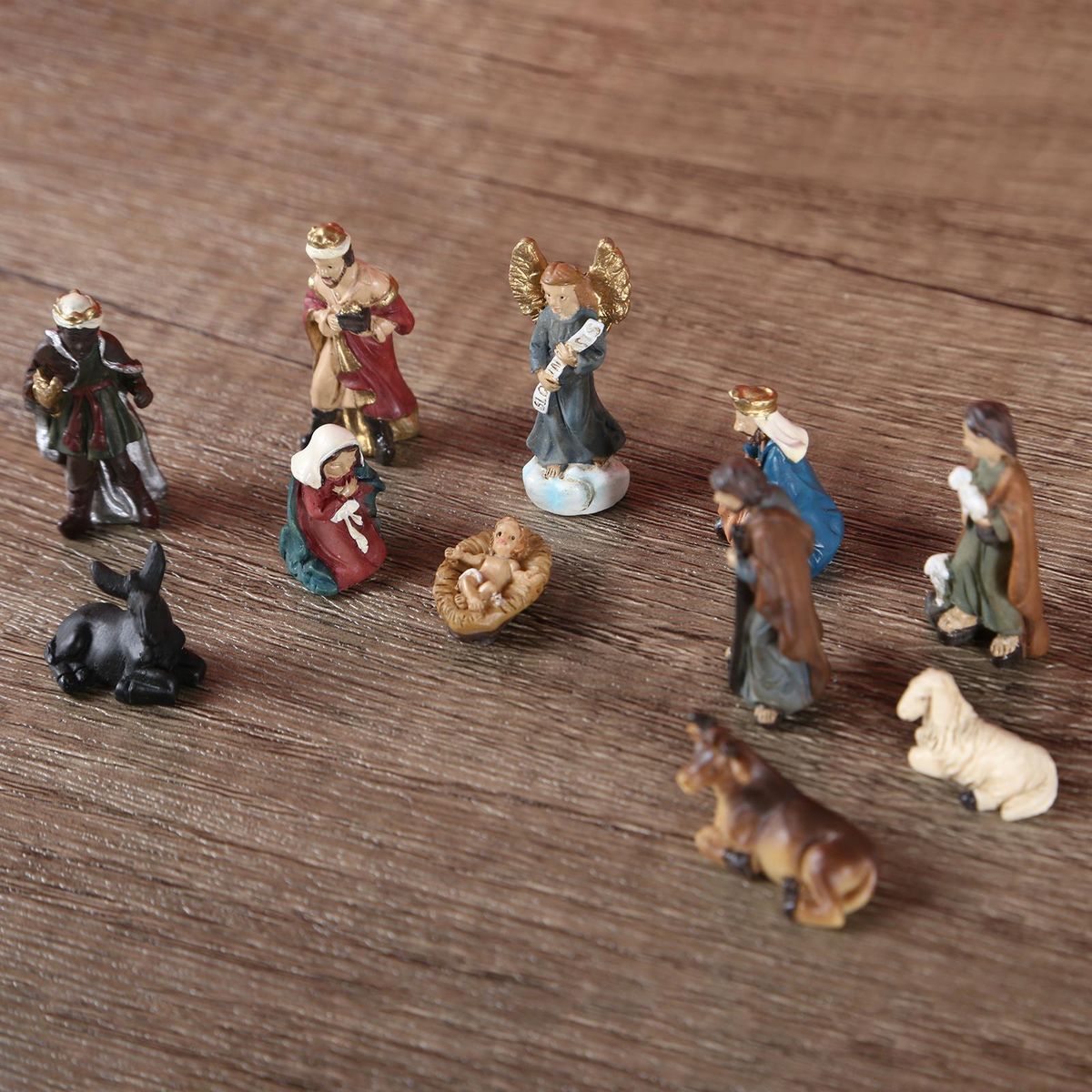 11Pcs Hand Painted Holy Nativity Figurine  Of Jesus B