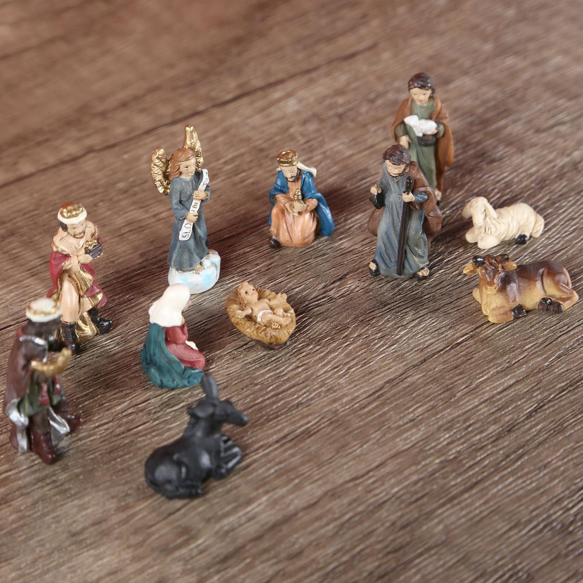 11Pcs Hand Painted Holy Nativity Figurine  Of Jesus B