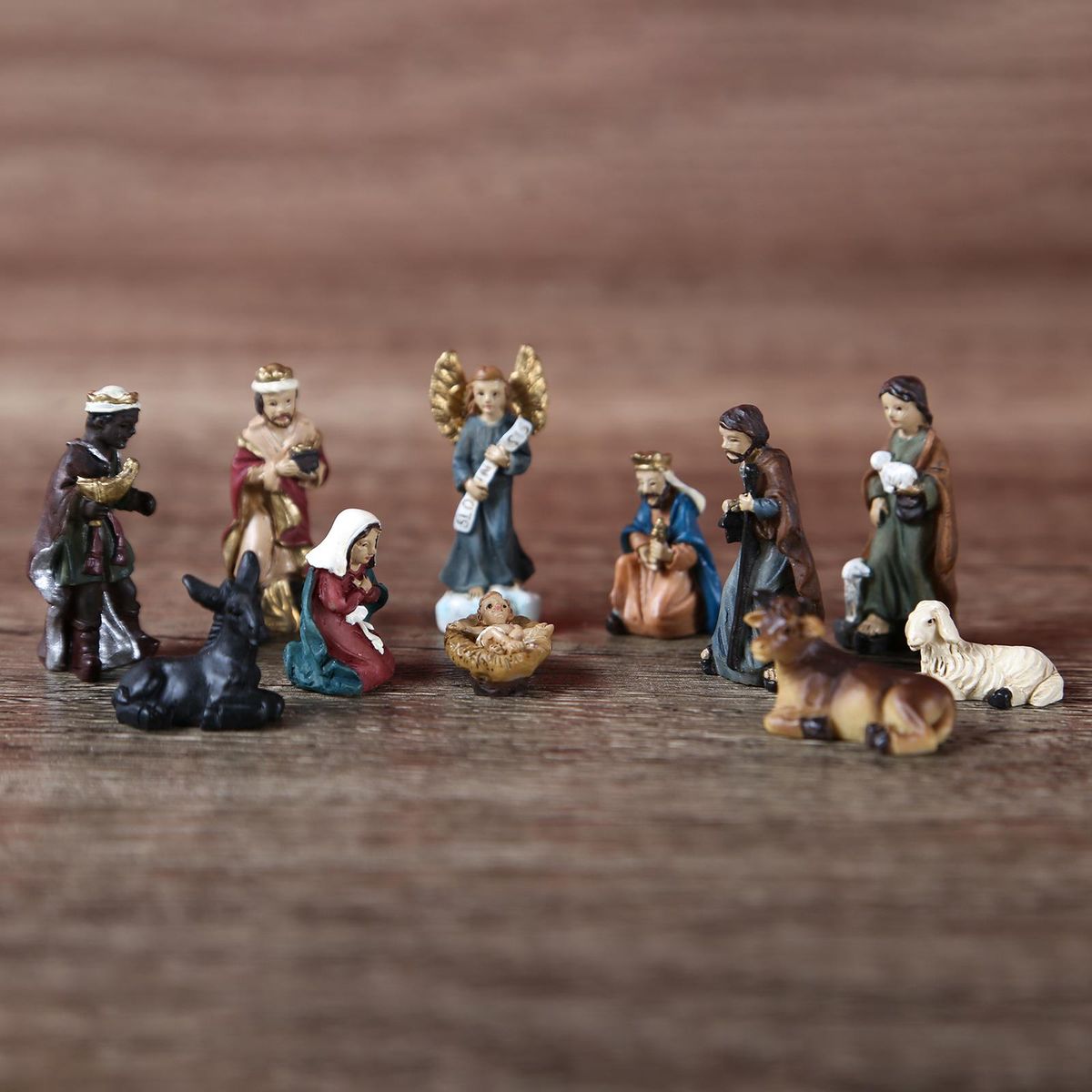 11Pcs Hand Painted Holy Nativity Figurine  Of Jesus B