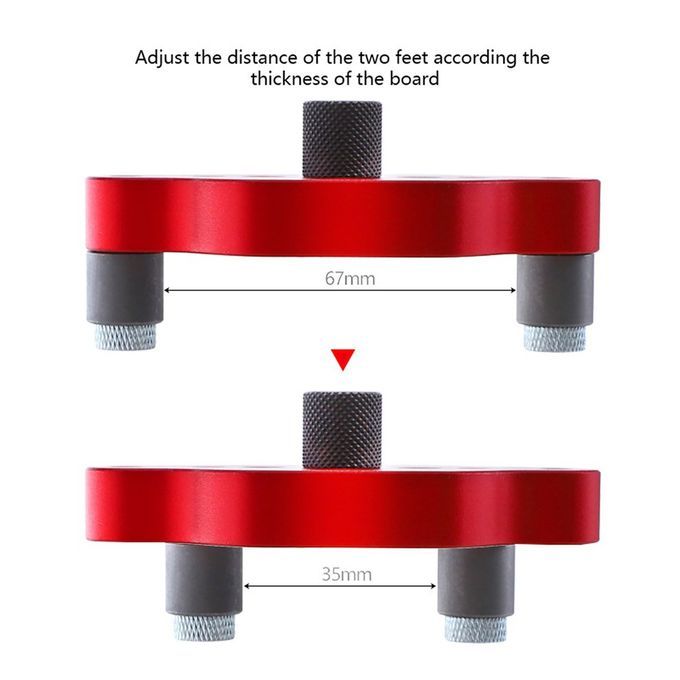 Woodworking Straight Hole Pun Hed Lo Ator Borehole Lo Ator DIY Hole Tool-Red-Hole Punched Locator+6/8/10 Dr
