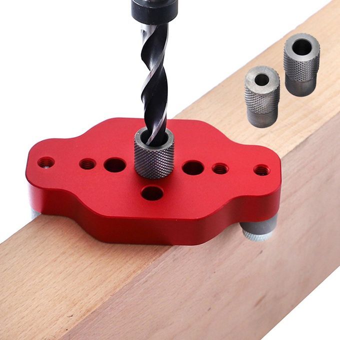 Woodworking Straight Hole Pun Hed Lo Ator Borehole Lo Ator DIY Hole Tool-Red-Hole Punched Locator+6/8/10 Dr