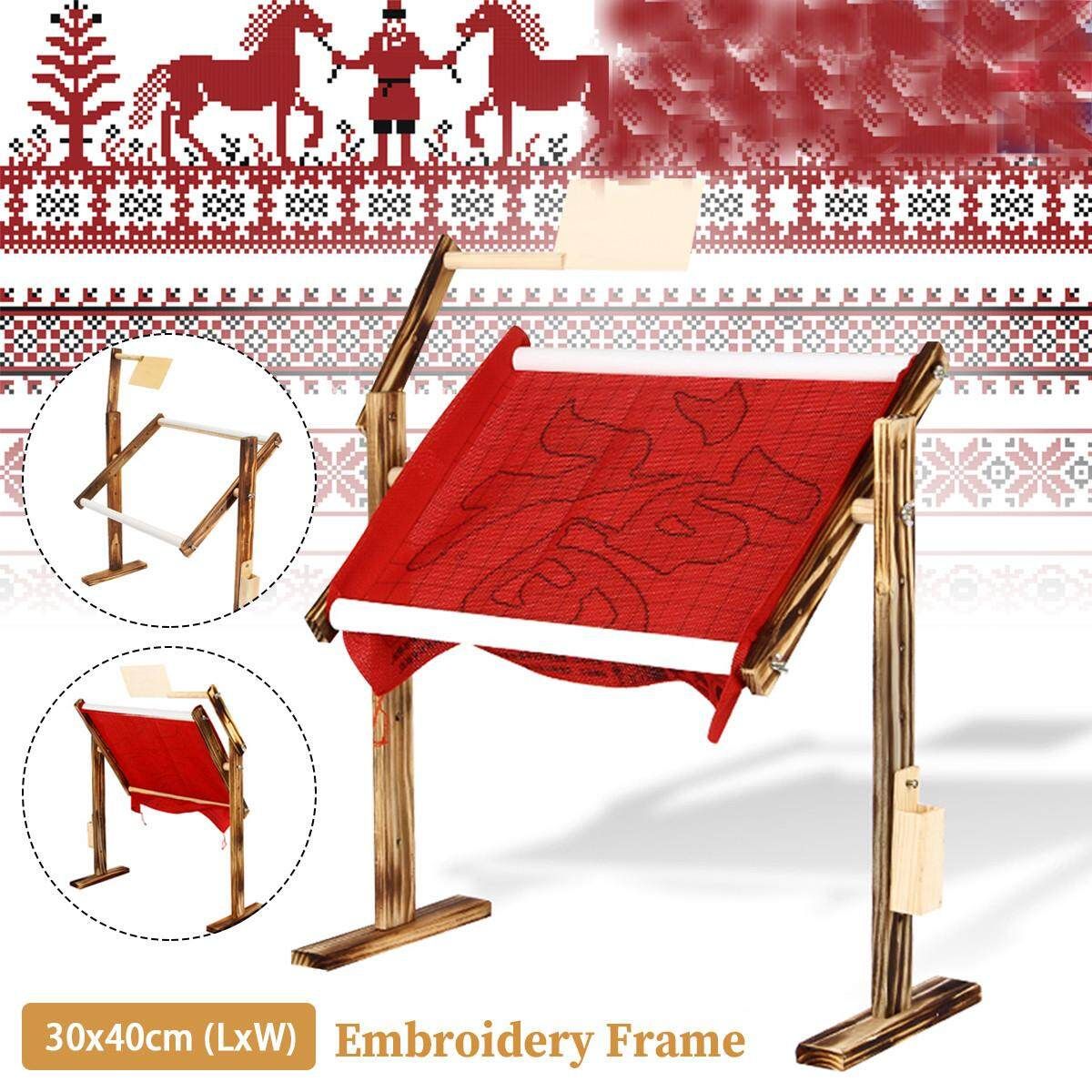 Adjustable Wood DIY Sewing Tool Embroidery Frame Floor Stand Holder Hoop Cross Stitch Craft 300*400mm