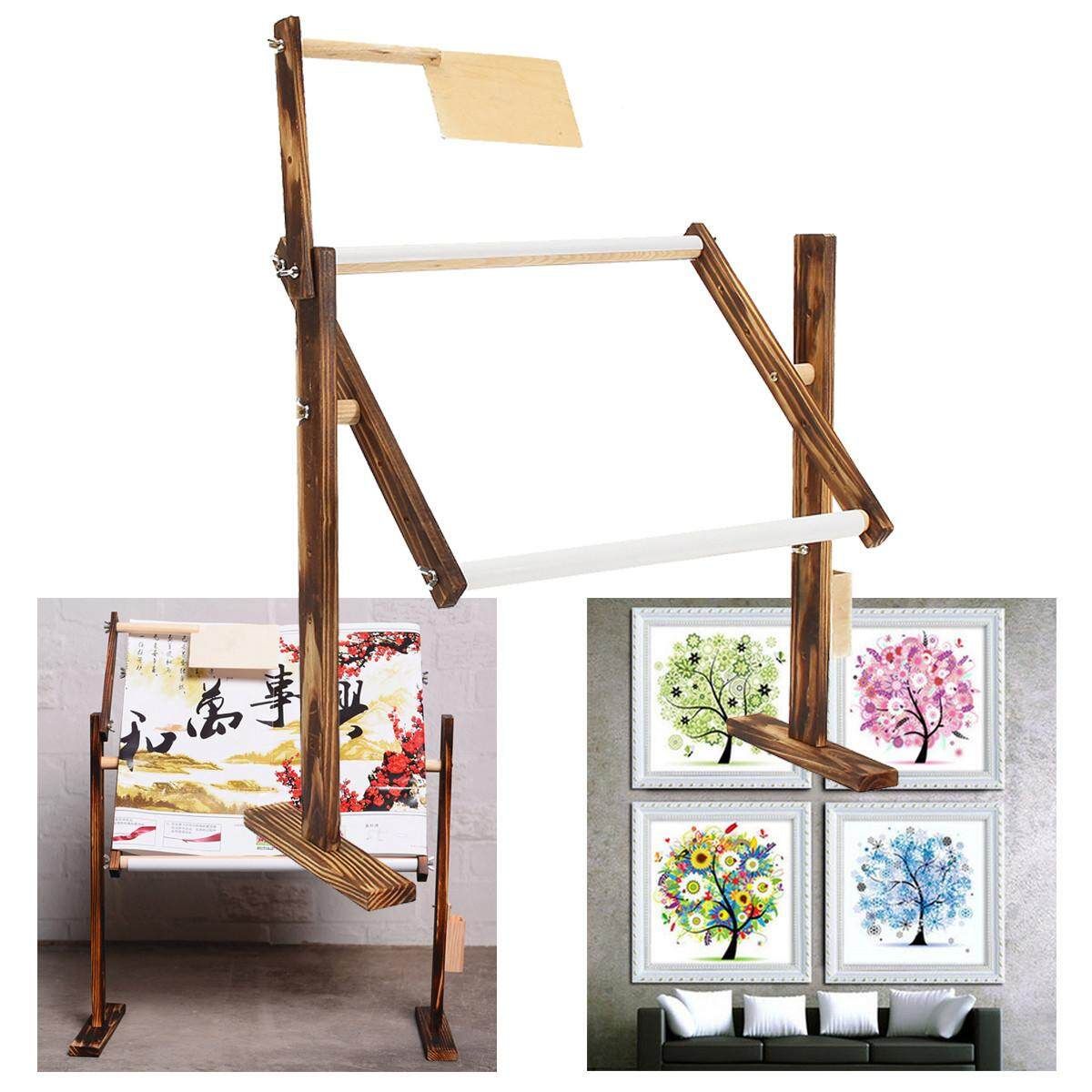 Adjustable Wood DIY Sewing Tool Embroidery Frame Floor Stand Holder Hoop Cross Stitch Craft 300*400mm