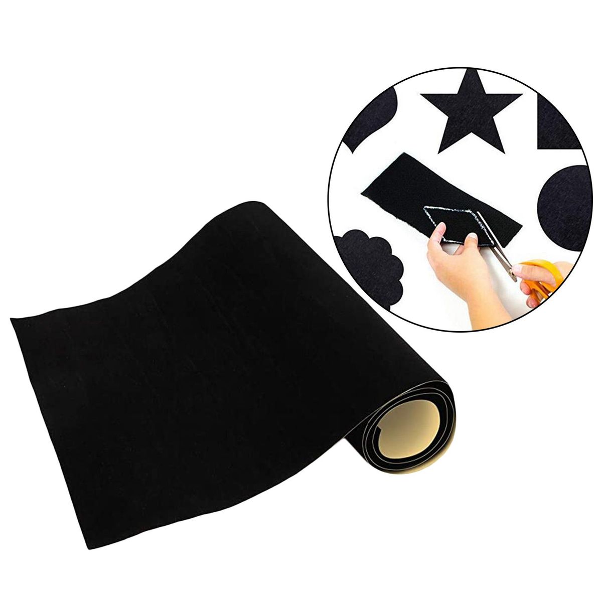 Velvet Fabric  Adhesive Back Sheets, Self Black