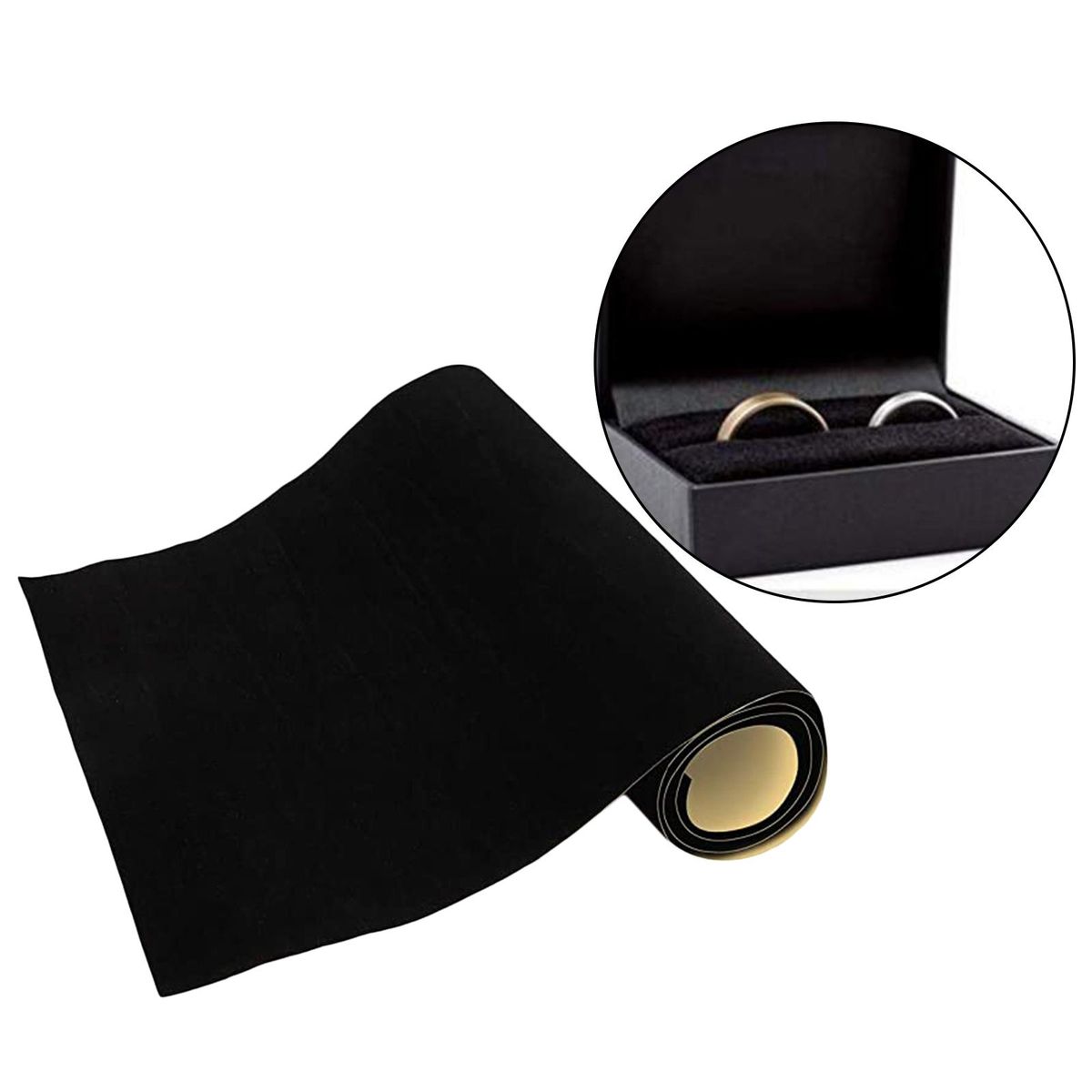 Velvet Fabric  Adhesive Back Sheets, Self Black