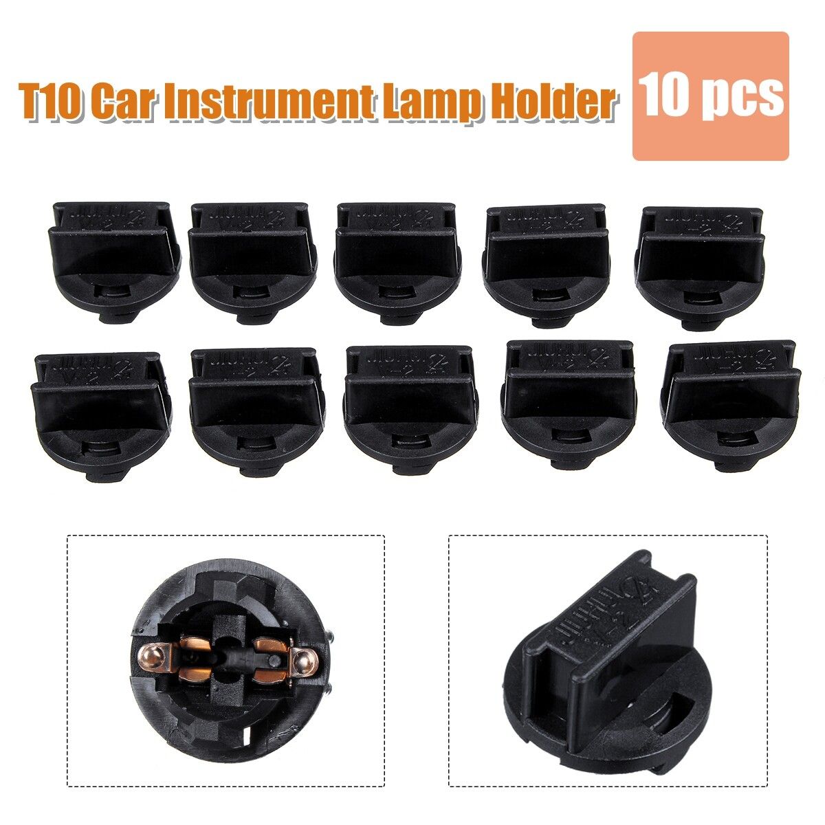 10 Pcs T10 LED Twist Socket Car Instrument Panel Cluster Bulbs Lamp Holders
