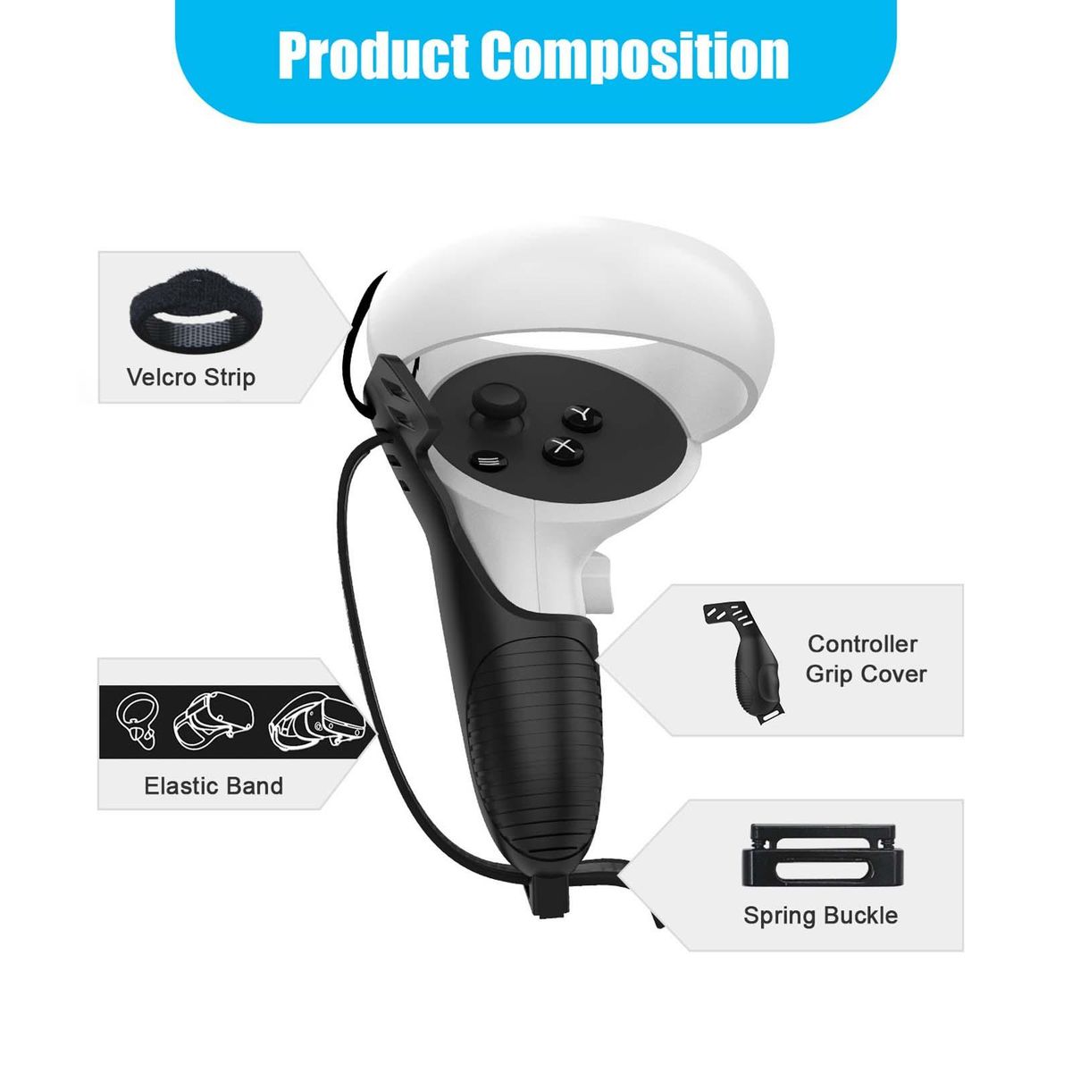 Touch Controller Grip Cover, Adjustable Hand Strap,