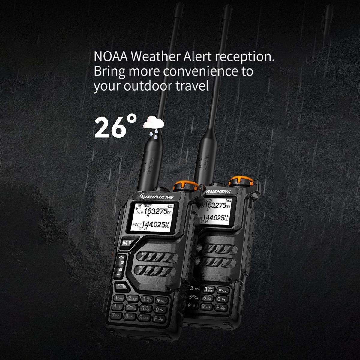 Digital Dual Band VHF  Radio LED Flashlight