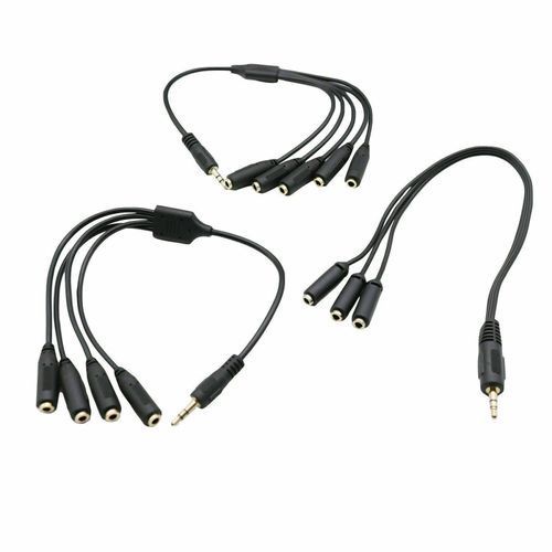 3.5mm TRS 3-Pole Male To 3 /4/5 Way Female Splitter Audio Earphone Headset Cable