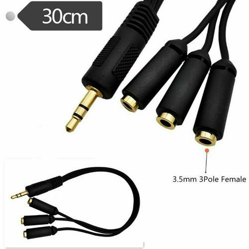 3.5mm TRS 3-Pole Male To 3 /4/5 Way Female Splitter Audio Earphone Headset Cable