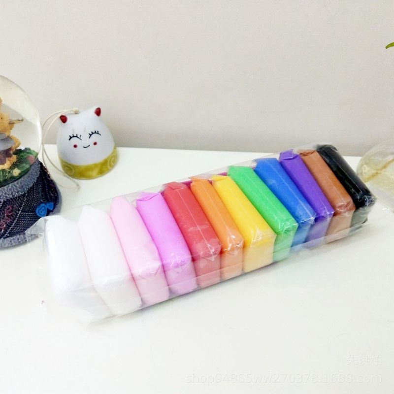 12 Color/set Light Clay Air Dry Polymer Plasticine Modelling Clay Super Light DIY Soft Creative Handgun Educational Clay Toys