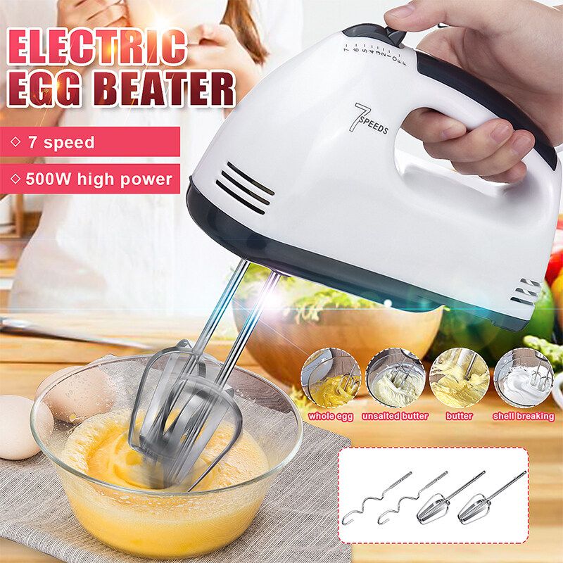 500W 7 Speed Kitchen Hand Food Mixer With Electric Whisk Egg Butter Beater Cake Baking