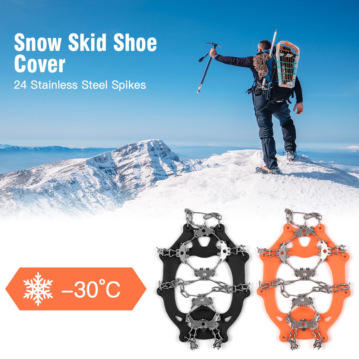 201 Stainless Steel 24 Teeth Ice Claw Snow Anti-slip Shoe