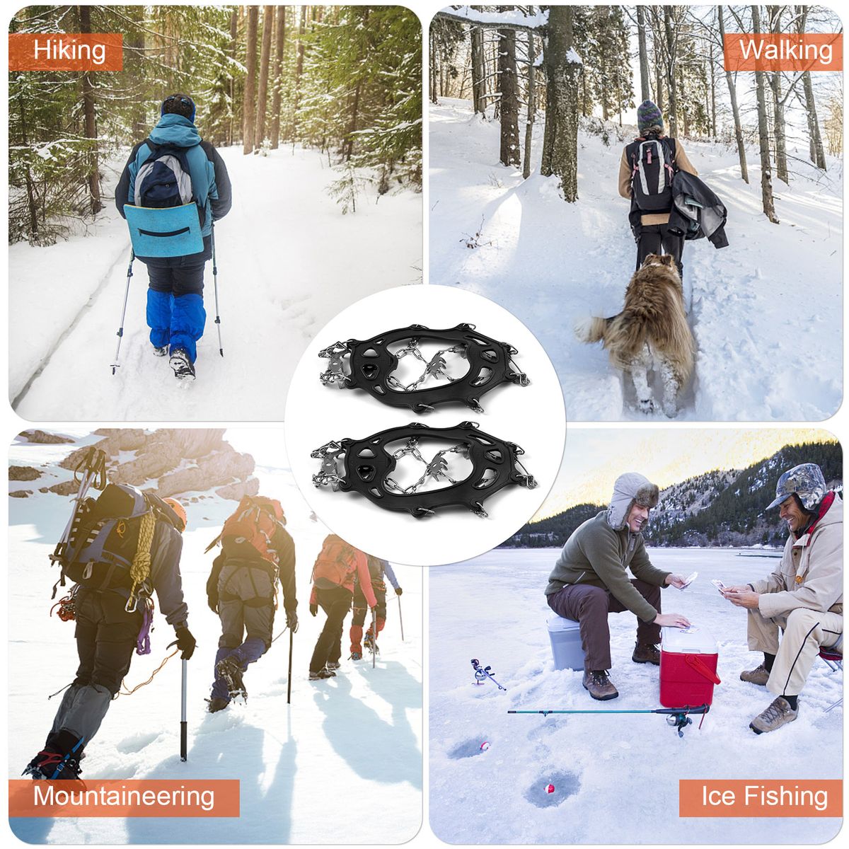 201 Stainless Steel 24 Teeth Ice Claw Snow Anti-slip Shoe