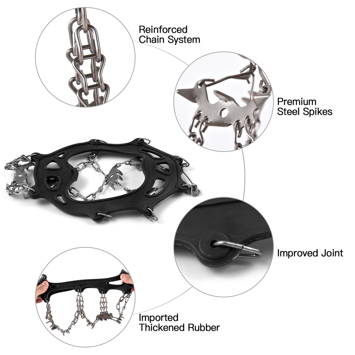 201 Stainless Steel 24 Teeth Ice Claw Snow Anti-slip Shoe