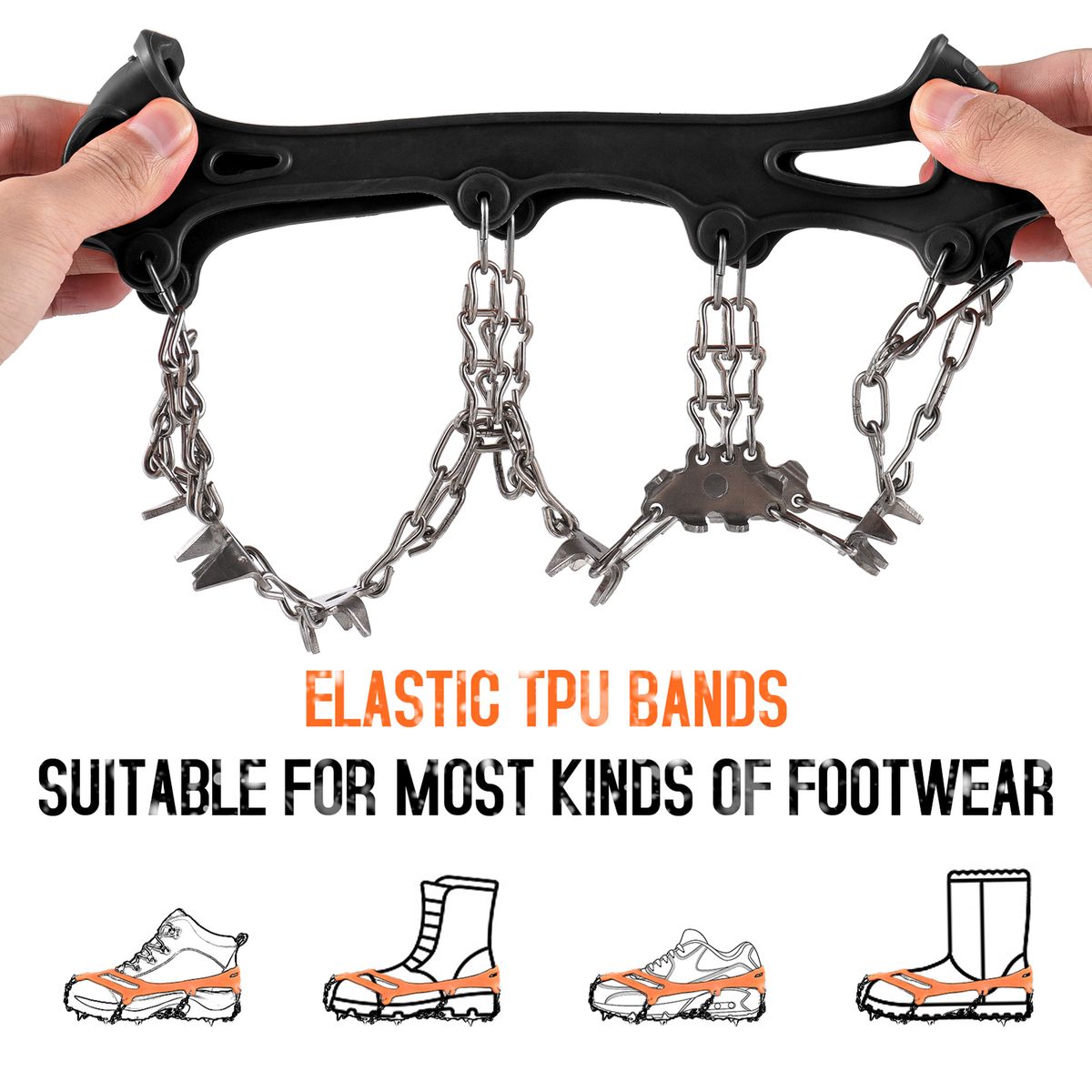 201 Stainless Steel 24 Teeth Ice Claw Snow Anti-slip Shoe