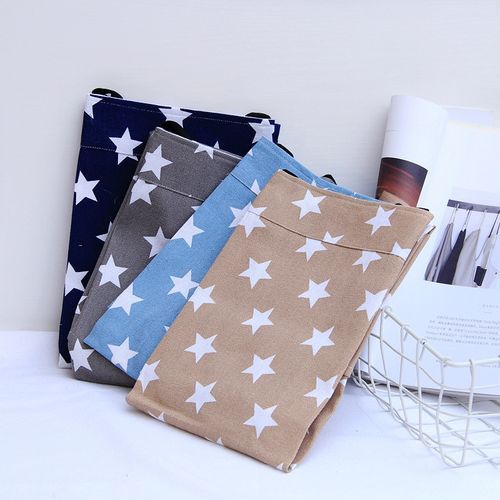 2 PCS Stars Pattern Kitchen Canvas Polyester Cotton Cooking Apron-L(Light Blue)