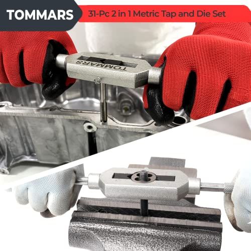 TOMMARS 31Pc 2 In 1 Metric Tap And Die Set M3 M4 M5 M6 M8 M1