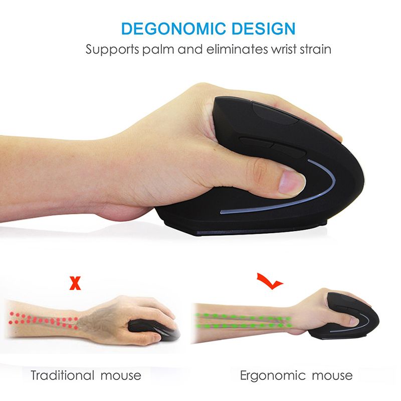 Vertical Wireless Mouse 2.4GHz Gaming Computer