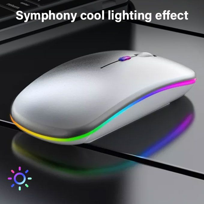 Ultra-thin Wireless Mouse 2.4G Rechargeable Silver