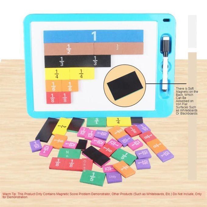 83x Foam Magnetic Fraction Strips Tiles - Equivalency Fraction Wall