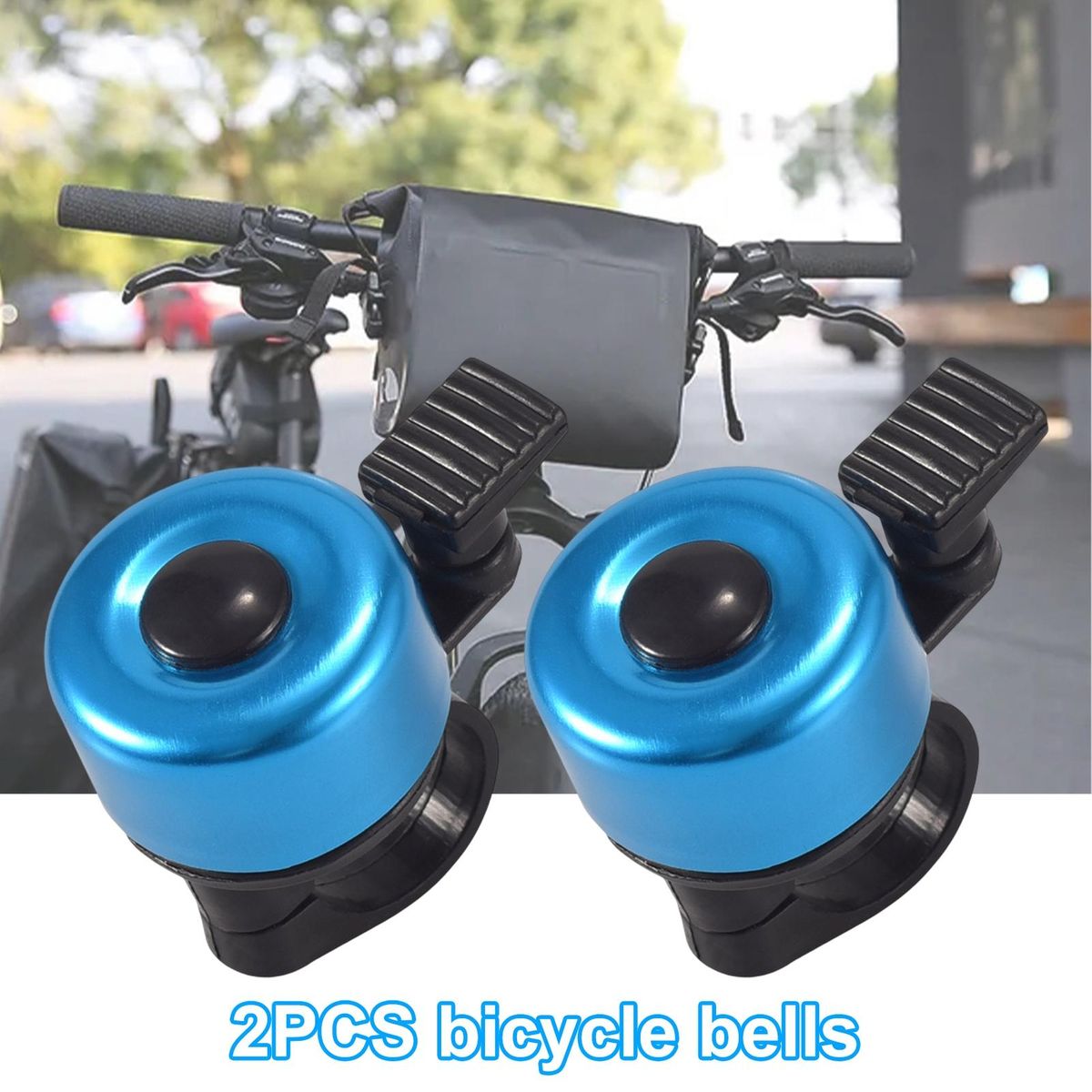 2Pcs Bike Thumb Bells Anti Corrosion Cycling Alarm Horn Bike Bells Blue