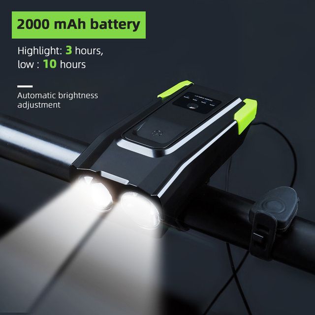 Bicycle Bell With Light 2000mah 4000mah Rechargeable 800