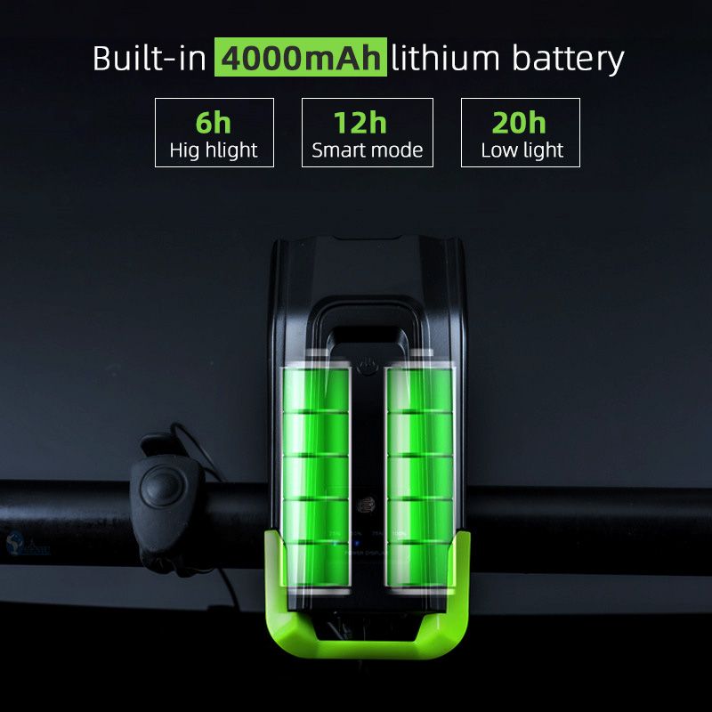Bicycle Bell With Light 2000mah 4000mah Rechargeable 800