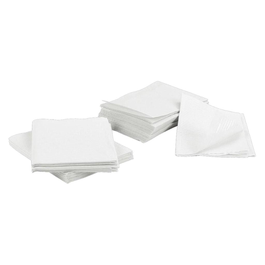 125x Disposable  Bib Waterproof   Tray White