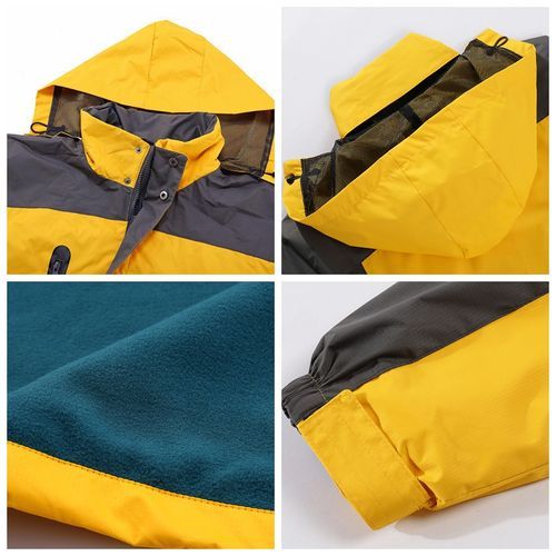 Warm Fleece Waterproof Men Zipper Hooded Outdoor Jacket