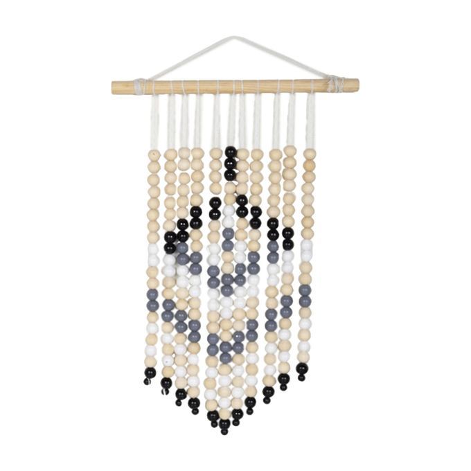 DIY Wood Beads Tapestry Material Kit Beaded Fringe For Backdrop Living