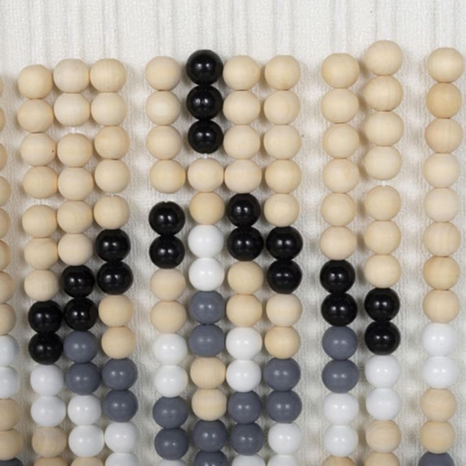 DIY Wood Beads Tapestry Material Kit Beaded Fringe For Backdrop Living