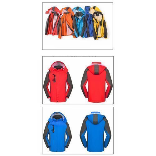 Waterproof  Men Women Zipper Hooded Unisex Outdoor Jacket
