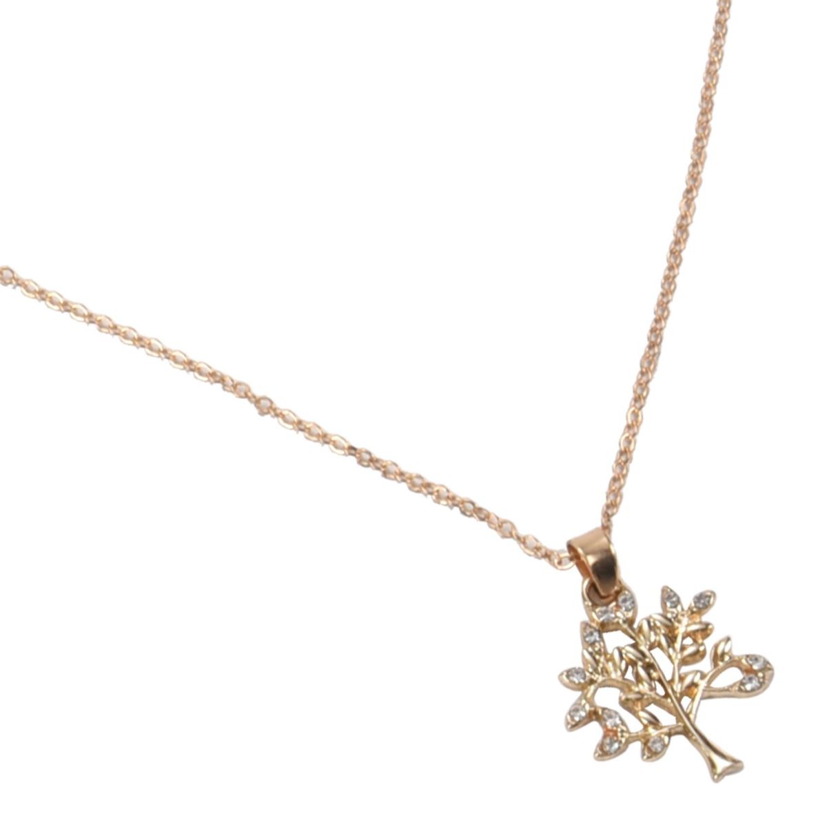 Fashion Jewelry Tree Leaves Double Pendant Necklace