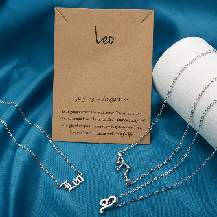 Zodiac Symbol Starry Sky Pendant Necklace Cancer Gold