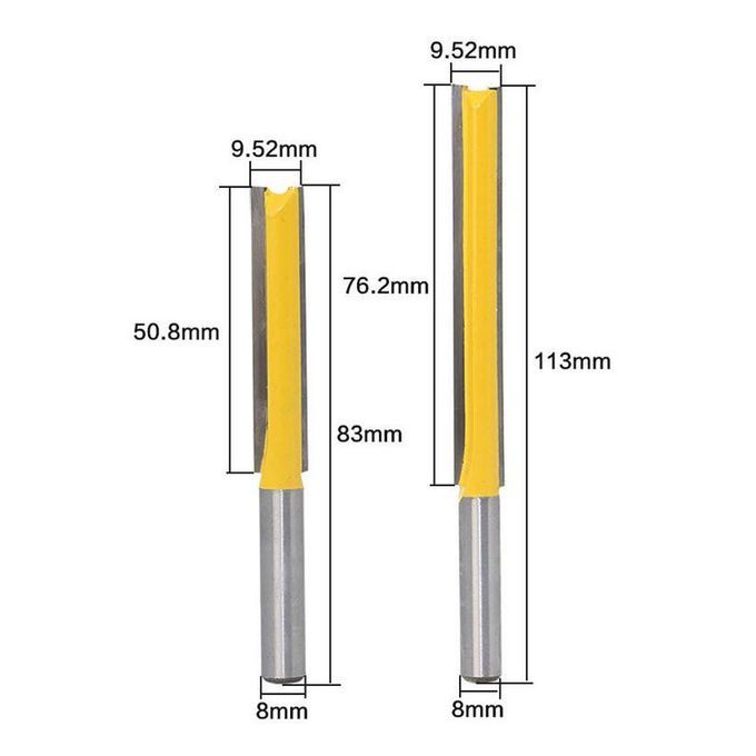 2x 2 Long  Straight Shank Flush Trim Router  Bit Wood