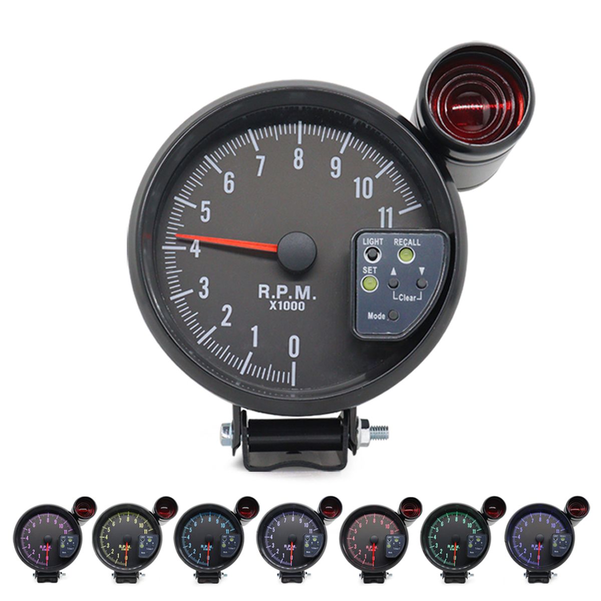 5 Inch Tachometer Gauge Carbon Fiber 7 Colors Backlight With
