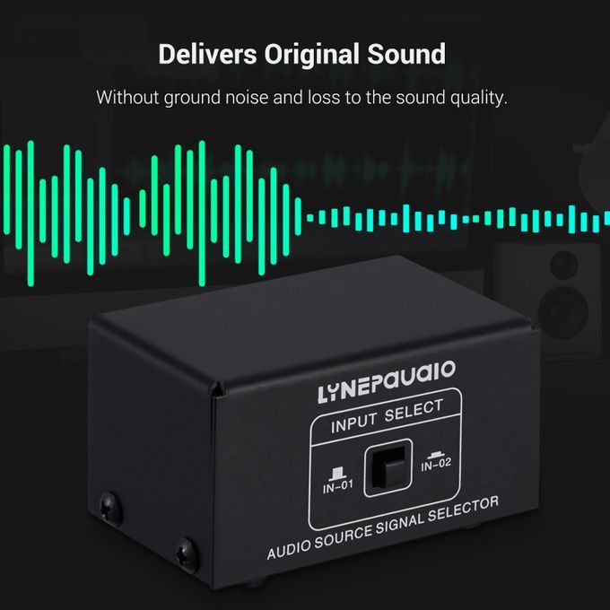LINEPAUDIO Audio Switcher 3.5mm 2 In 1 Out / 1 In 2 Out A/B