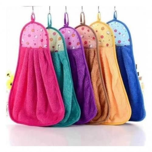 6 Pcs Colourful Microfibre Hanging Kitchen Cleaning Towels