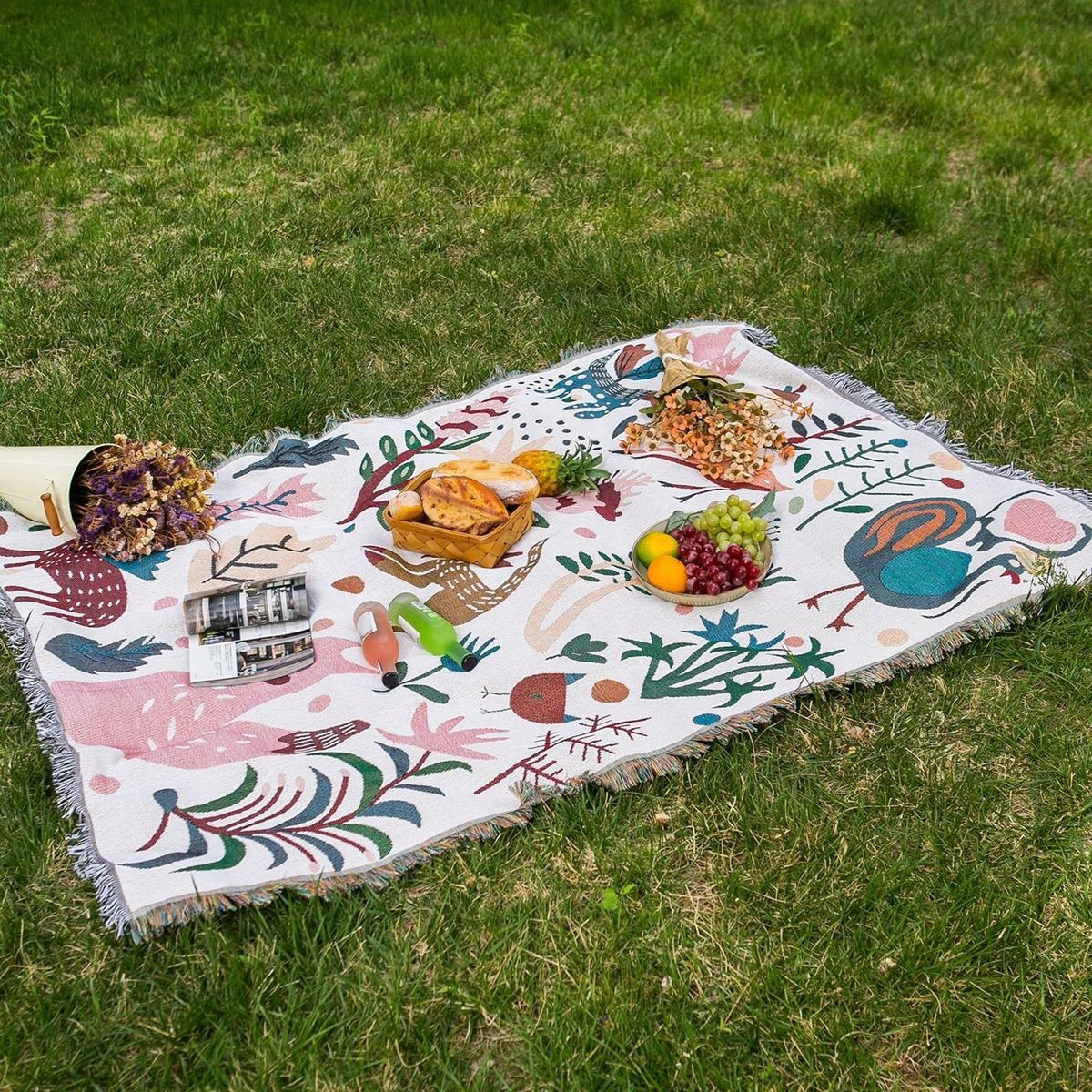 Picnic Mat Ethnic Style Pattern Portable Outdoor Picnic Mat A