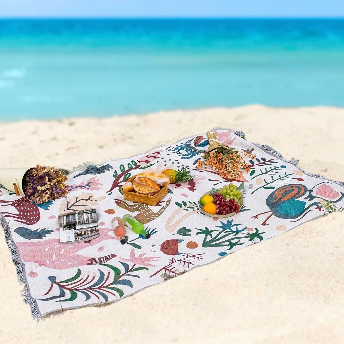 Picnic Mat Ethnic Style Pattern Portable Outdoor Picnic Mat A