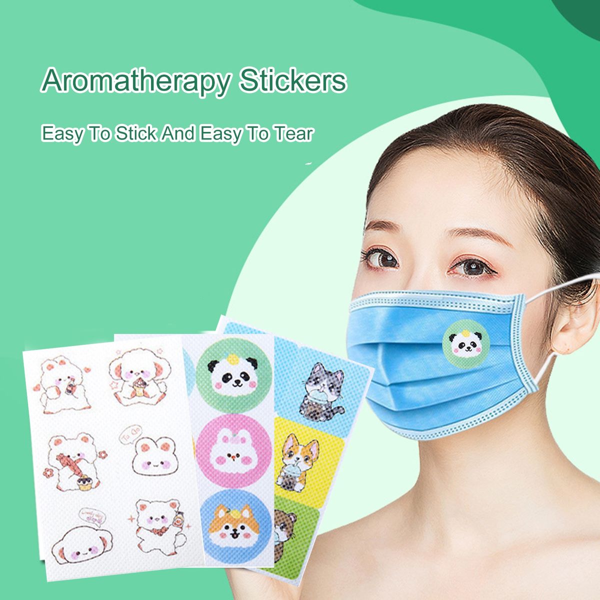6Pcs Face Cover Stickers Essence Oil Refreshing Fragrance Stickers A