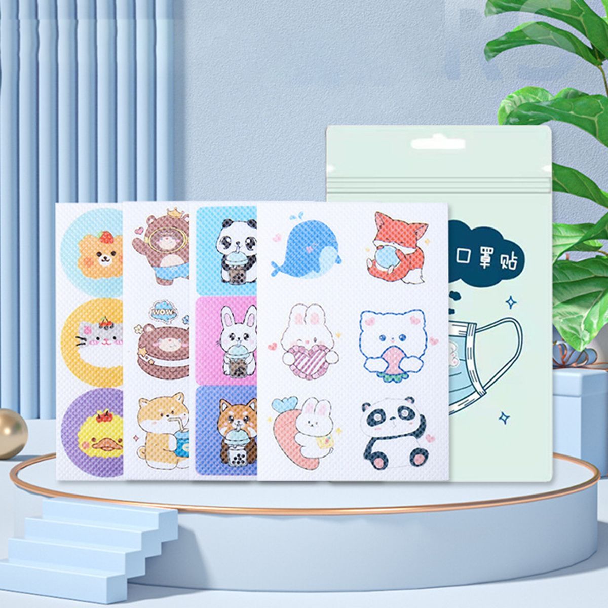 6Pcs Face Cover Stickers Essence Oil Refreshing Fragrance Stickers A