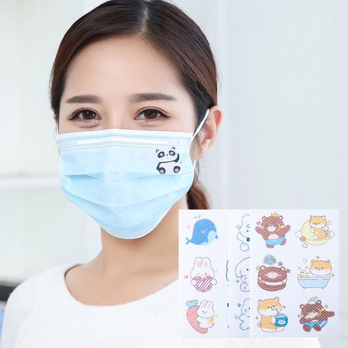 6Pcs Face Cover Stickers Essence Oil Refreshing Fragrance Stickers A