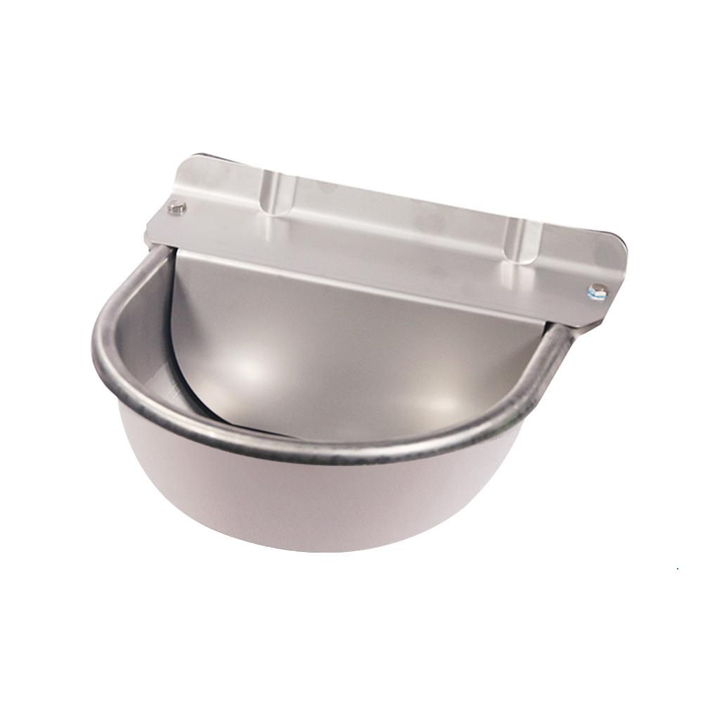Automatic Waterer Bowl Stainless Steel Drinking Water Bowl Dispenser with Float Valve Drainage Hole for Horse Cattle Goat Sheep Pig Cow Dog